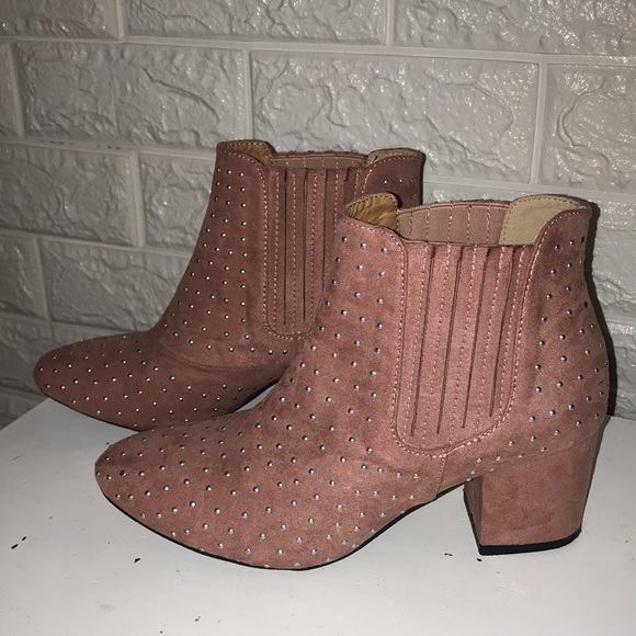 Charlotte Russe Shoes - Pink Suede Booties